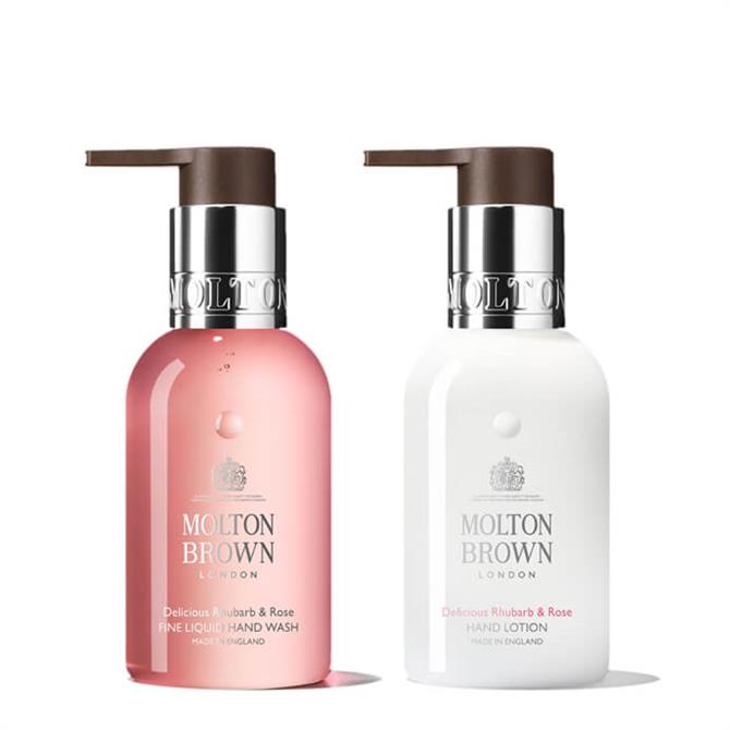 Enjoy a 100ml Delicious Rhubarb & Rose Fine Liquid Hand Wash and Hand Lotion when you spend £90